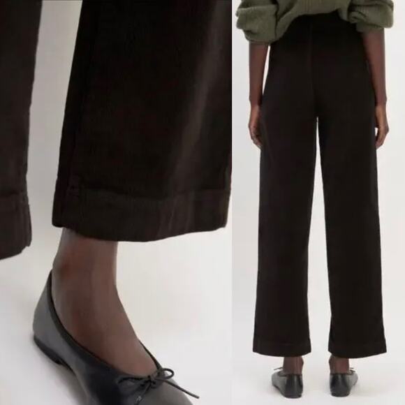 Everlane The Corduroy Wide Leg Pant In Black Size 6 New - Picture 2 of 12